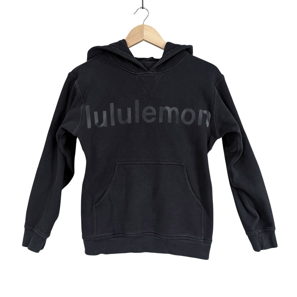 Lululemon Women's Black Tonal Logo Pullover Hoodie – Size 2
